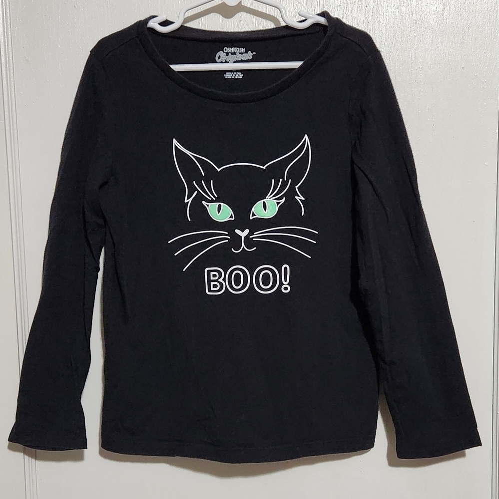 OshKosh Girls Size 8 Halloween Cat Long Sleeve Shirt